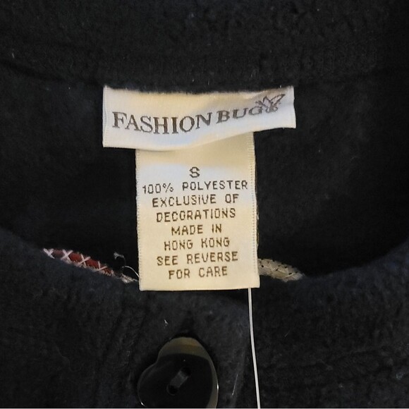 Vintage Fashion Bug American Flag Fleece Button Down Sweater Cardigan Size Small - Picture 5 of 7